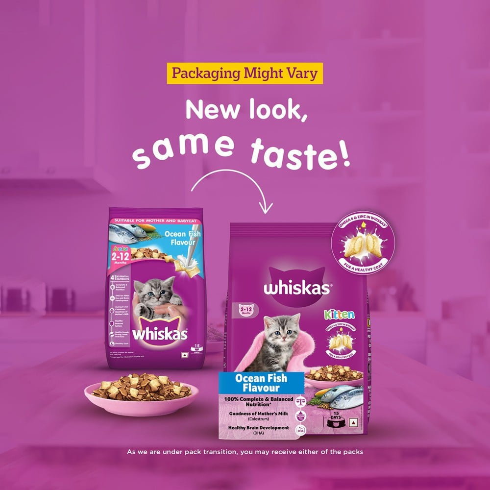 Whiskas Dry Kitten Food -Ocean Fish Flavour (2-12 months) : 3 kg
