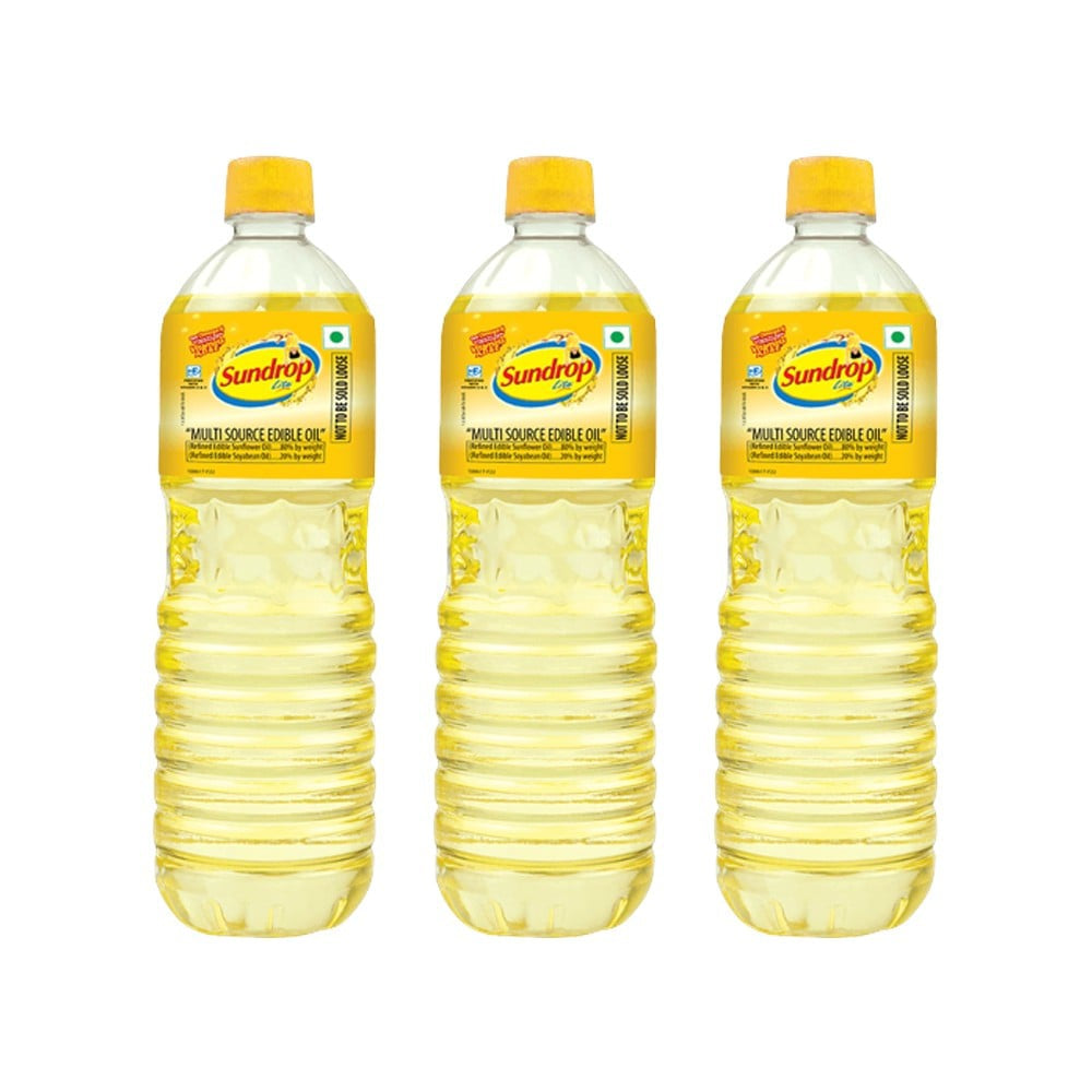 Sundrop Lite Blended Cooking Oil - Pack of 3 : 3 x 1 ltr