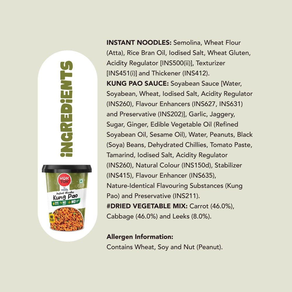 Wok Tok by Veeba Kung Pao Instant Cup Noodles : 92.5 g