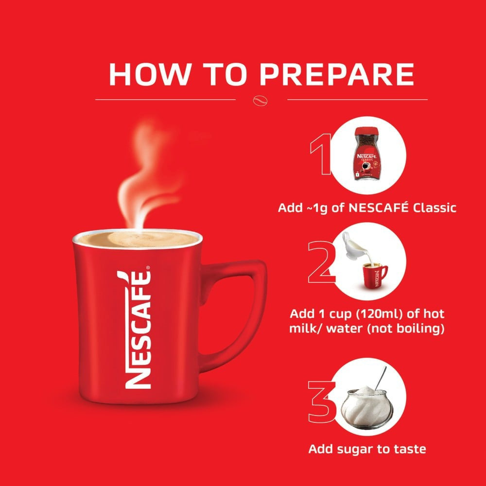 Nescafe Classic - Instant Coffee Powder - 100% Pure Coffee : 45 g