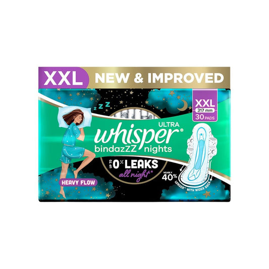 Whisper Ultra Bindaz Nights Sanitary Pads : 30 pieces