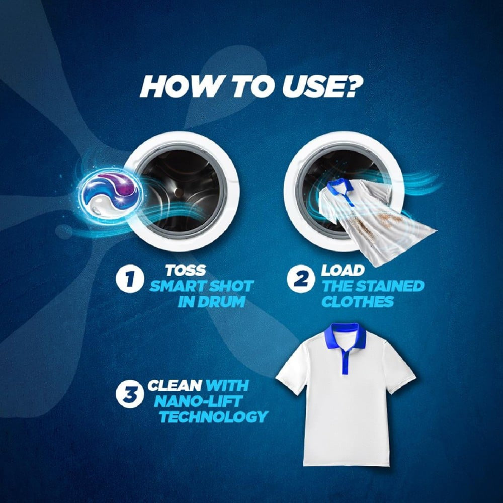 Surf Excel 3 In 1 Smart Shots Detergent Pods : 1 pack ( 26 g x 17 pieces)