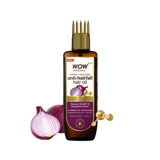 Wow Skin Science Onion Black Seed Onion Hair Oil with Comb : 100 ml