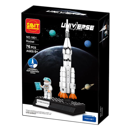 Sibit DIY Rocket Bricks: Build Your Own Space Adventure! 76-Piece Set