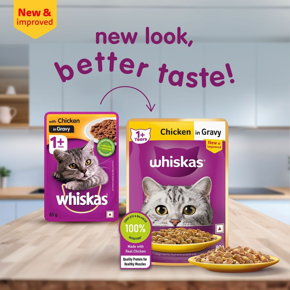 Whiskas Adult Wet Cat Food -Chicken in Gravy (1+ Years) : 80 g