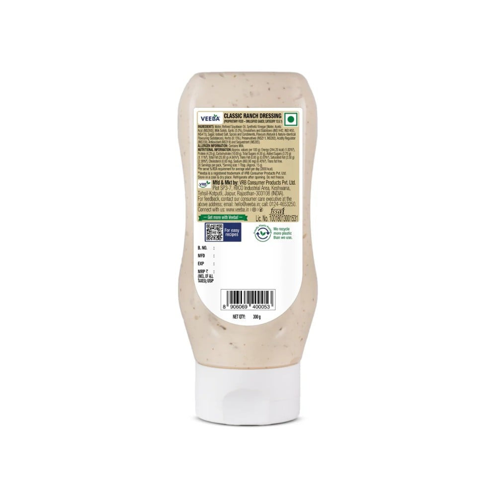 Veeba Ranch Salad Dressing : 300 g