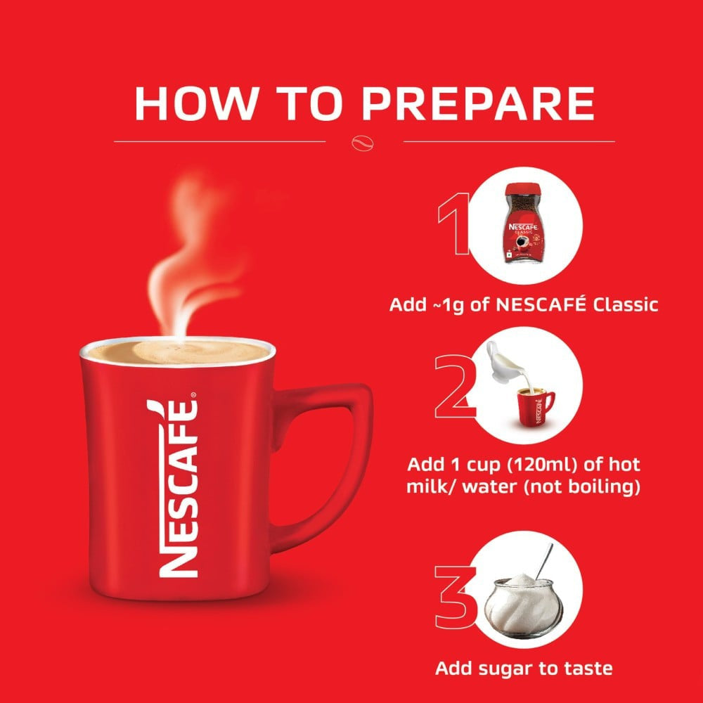 Nescafe Classic Instant Coffee Powder - 100% Pure Coffee : 24 g