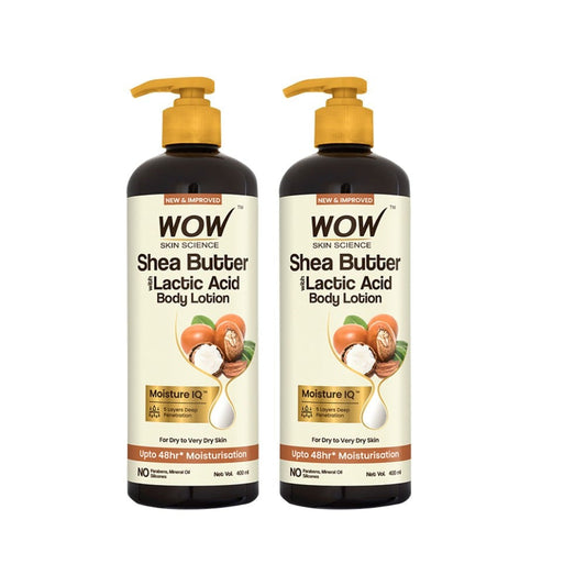 Wow Skin Science Shea Butter with Lactic Acid Body Lotion - Pack of 2 : 2 x 400 ml