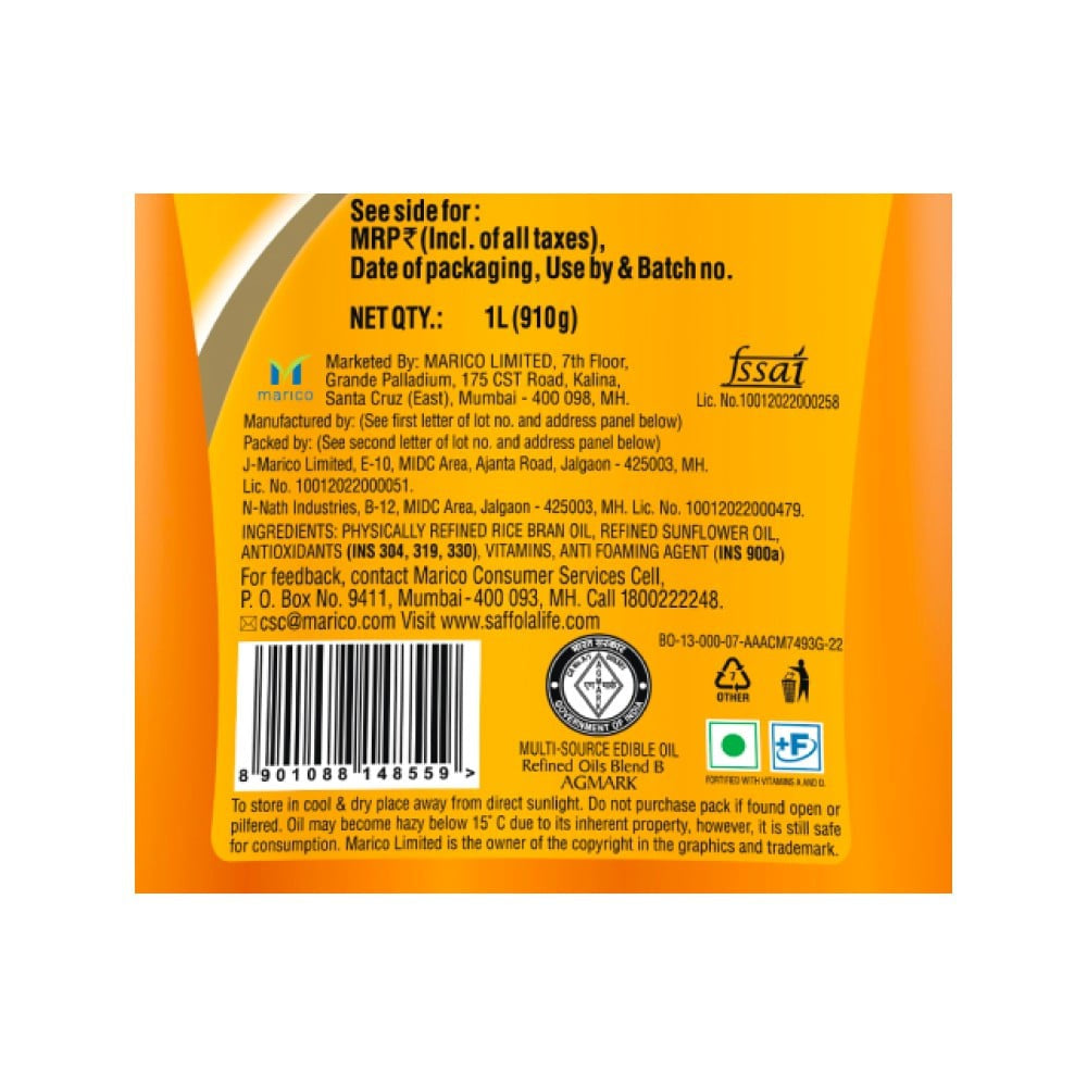 Saffola Total Pro Heart Conscious Edible Oil : 1 ltr