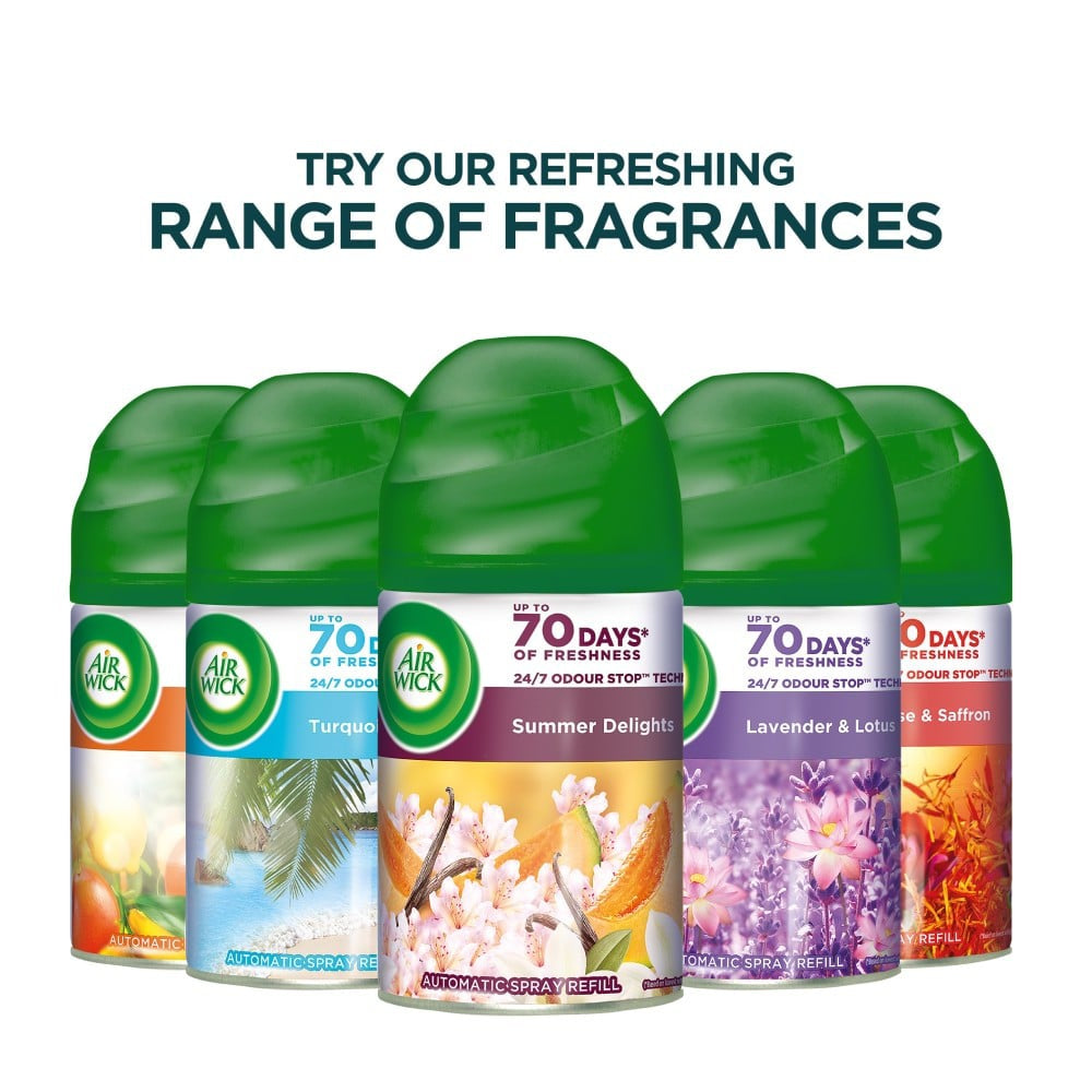 Airwick Airwick Air Freshener Kit (Machine + Summer Delights Refill) + Airwick Freshmatic Air Freshener Refill (Summer Delights) Combo : 250 ml + 250 ml