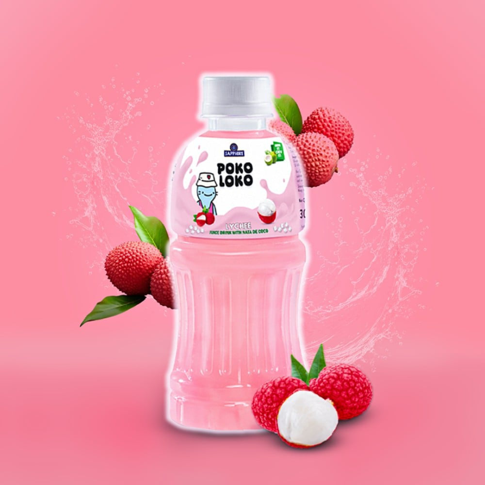 Poko Loko Lychee Nata Juice : 300 ml