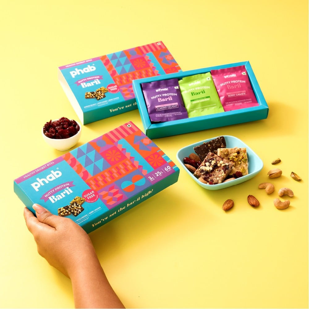 Nutty Protein Barfi Fitness Gift Box by Phab : 1 pack (9 pieces)