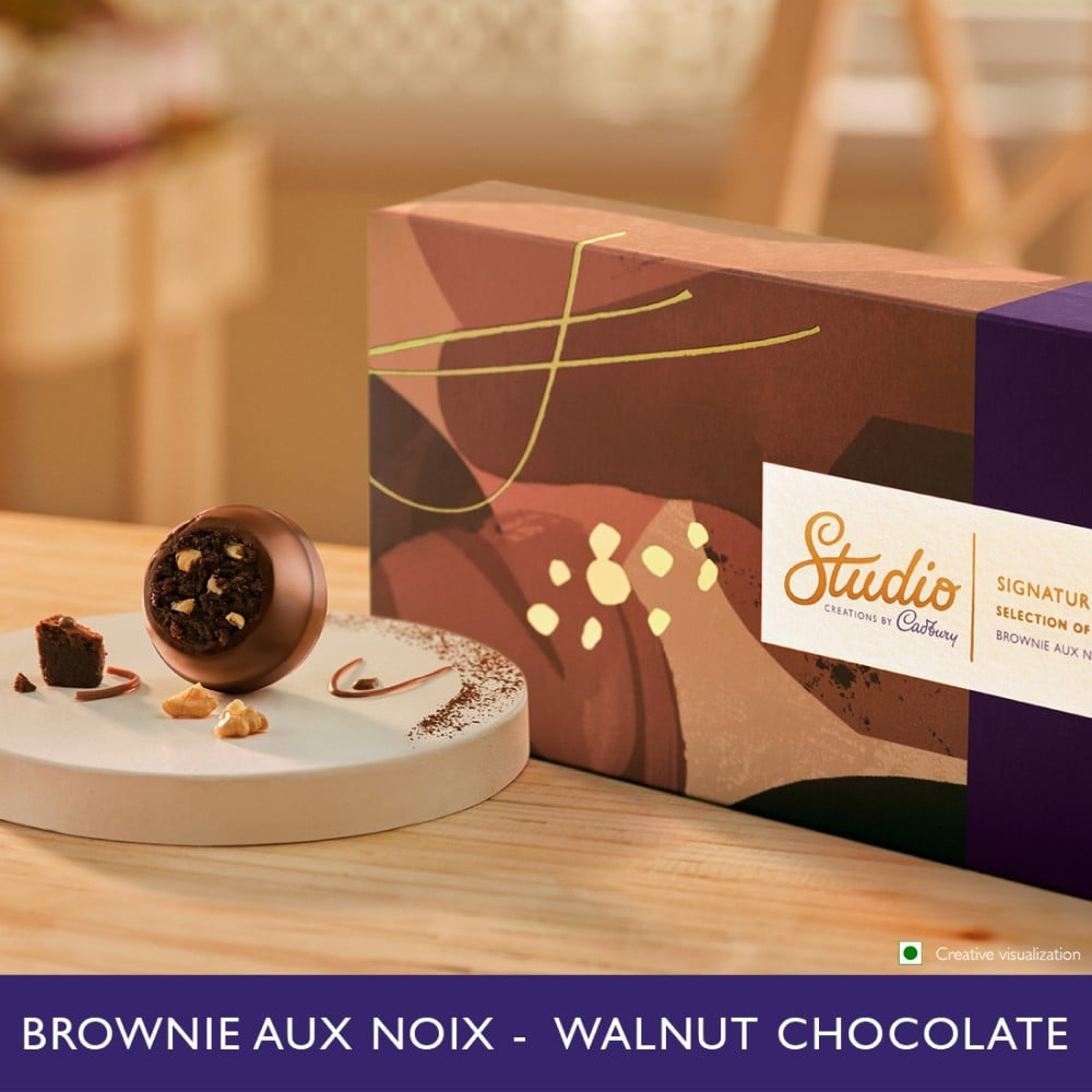 Cadbury Studio Brownie Aux Noix Signature Pralines Chocolate Gift Pack : 130 g (10 x 13 g)