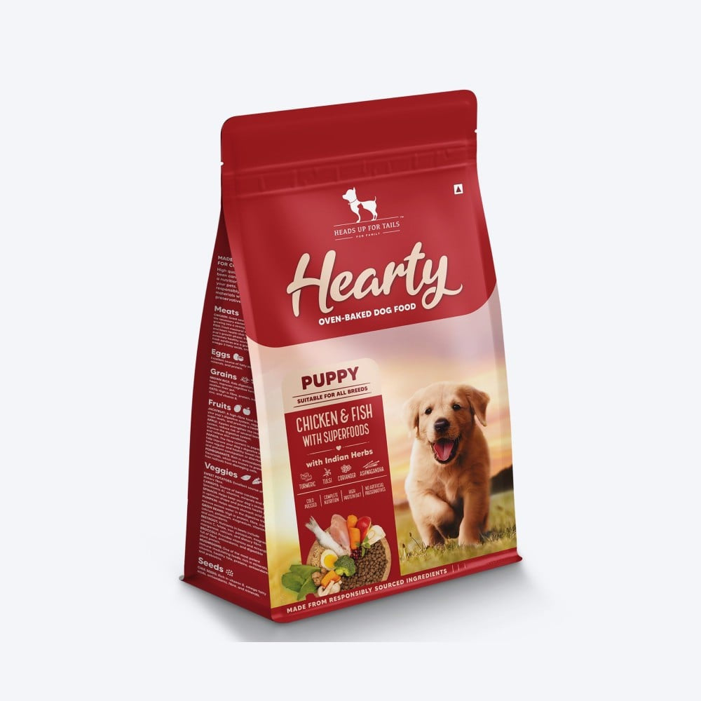 HUFT Oven-Baked Dry Dog Food for Puppies with Chicken, Fish & Indian Herbs : 250 g