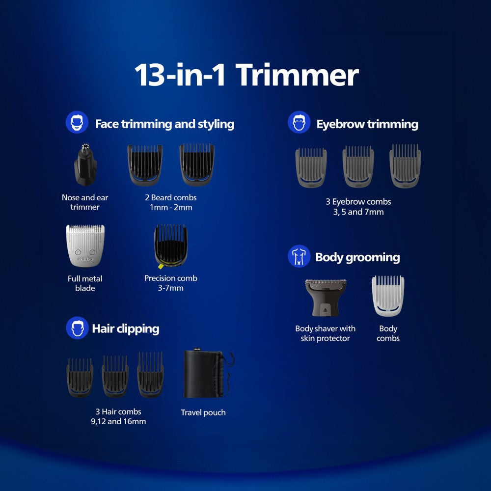 Philips MG5930/65 13-in-1 Multi Grooming Trimmer (Grey) : 1 unit