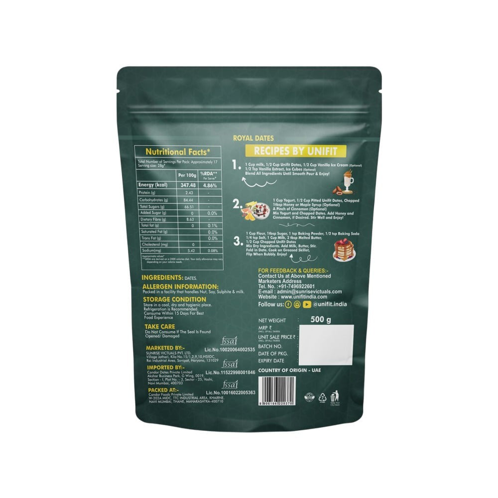 Unifit Royal Dates (Khajur) : 500 g