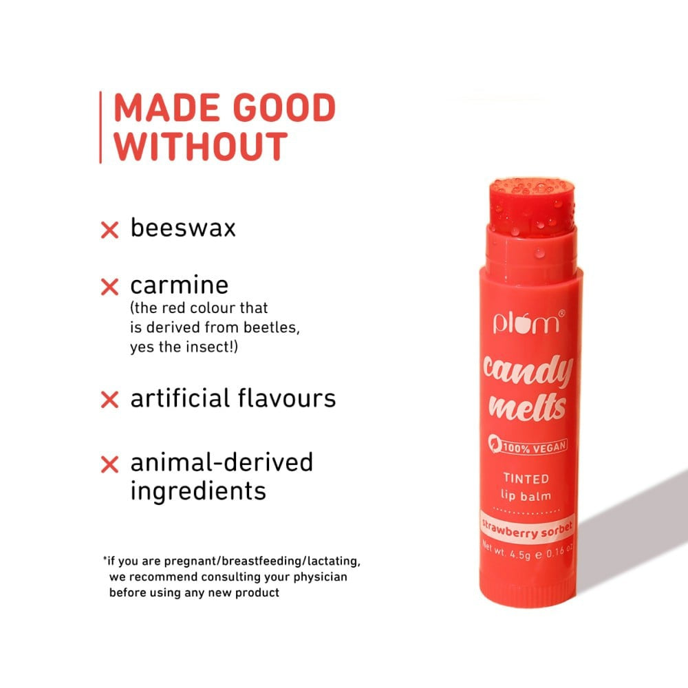 Plum Candy Melts Tinted Lip Balm (Strawberry Sorbet) (Strawberry Sorbet) : 4.5 g