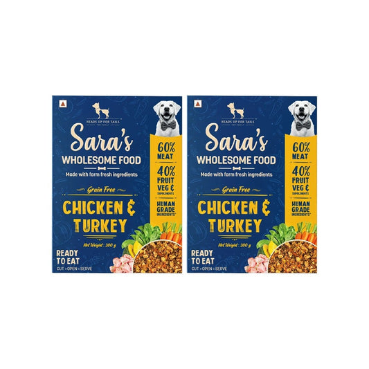HUFT Sara's Wholesome Chicken & Turkey Dog Food - Pack of 2 : 2 x 300 g