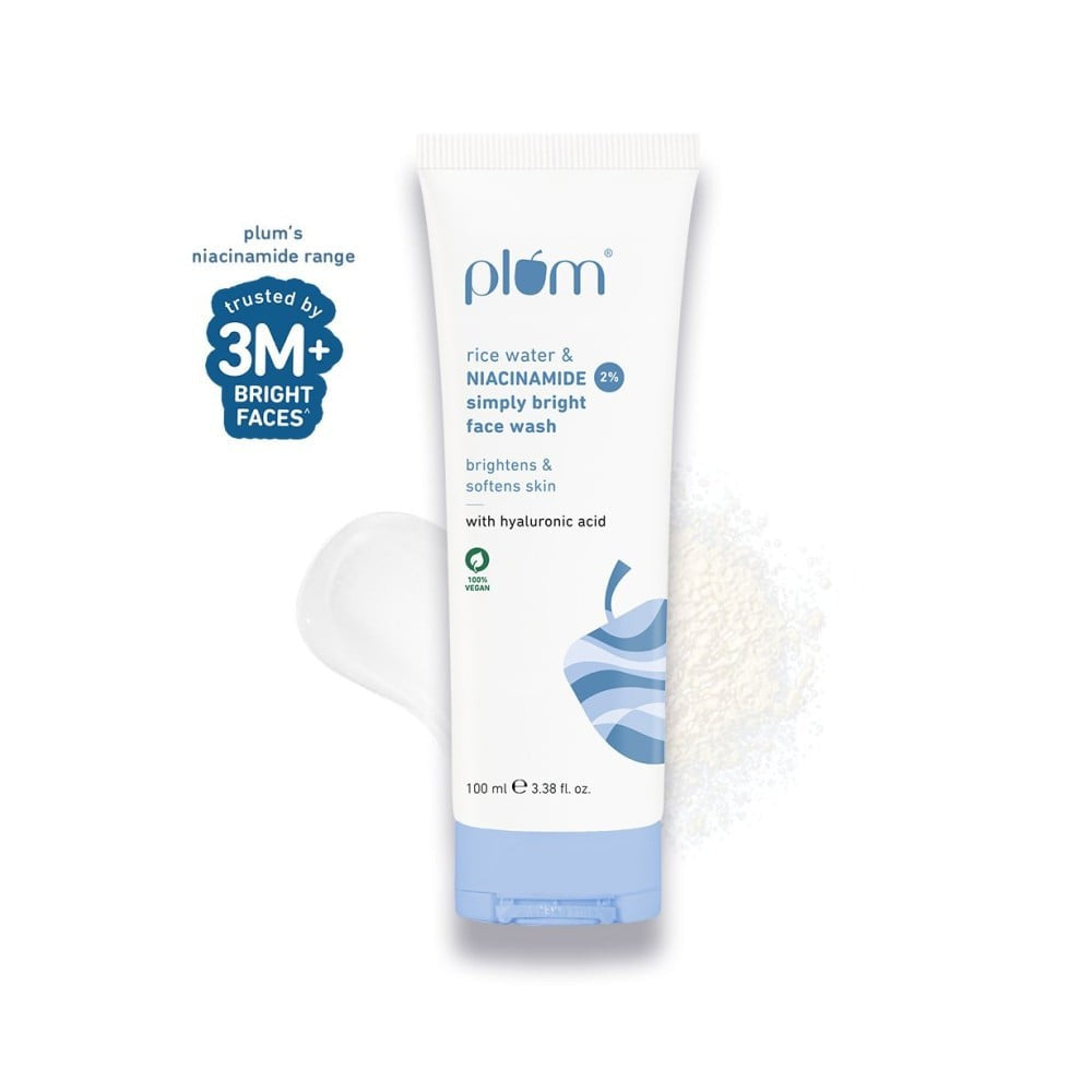 Plum Simply Bright Face Wash with 2% Niacinamide & Rice Water : 100 ml