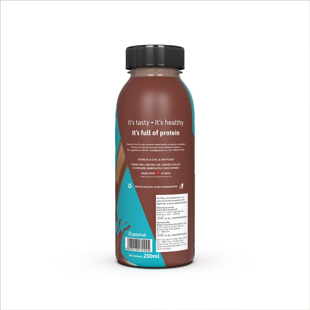 Phab 18g Protein Milkshake - Classic Chocolate (No Added Sugar) : 200 ml
