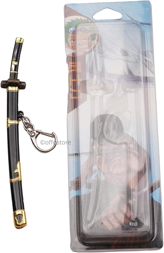 One Piece Anime Zoro Katana Keychain - Black & Gold Edition