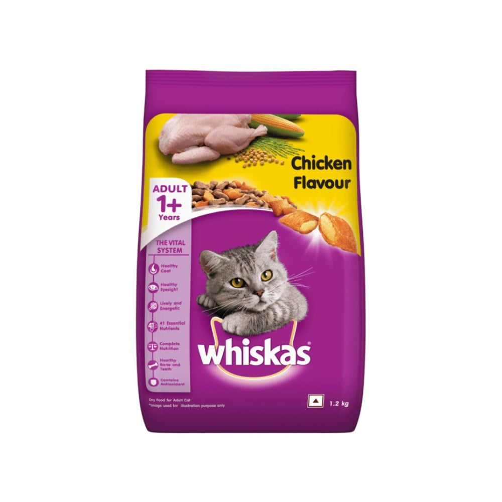 Whiskas Adult Dry Cat Food -Chicken Flavour (1+ Years) : 1.2 kg