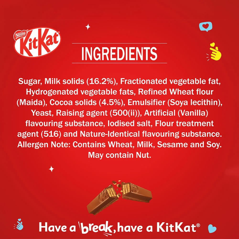 Nestle KitKat Love Break, 4 Fingers Wafer Chocolate Bar : 38.5 g