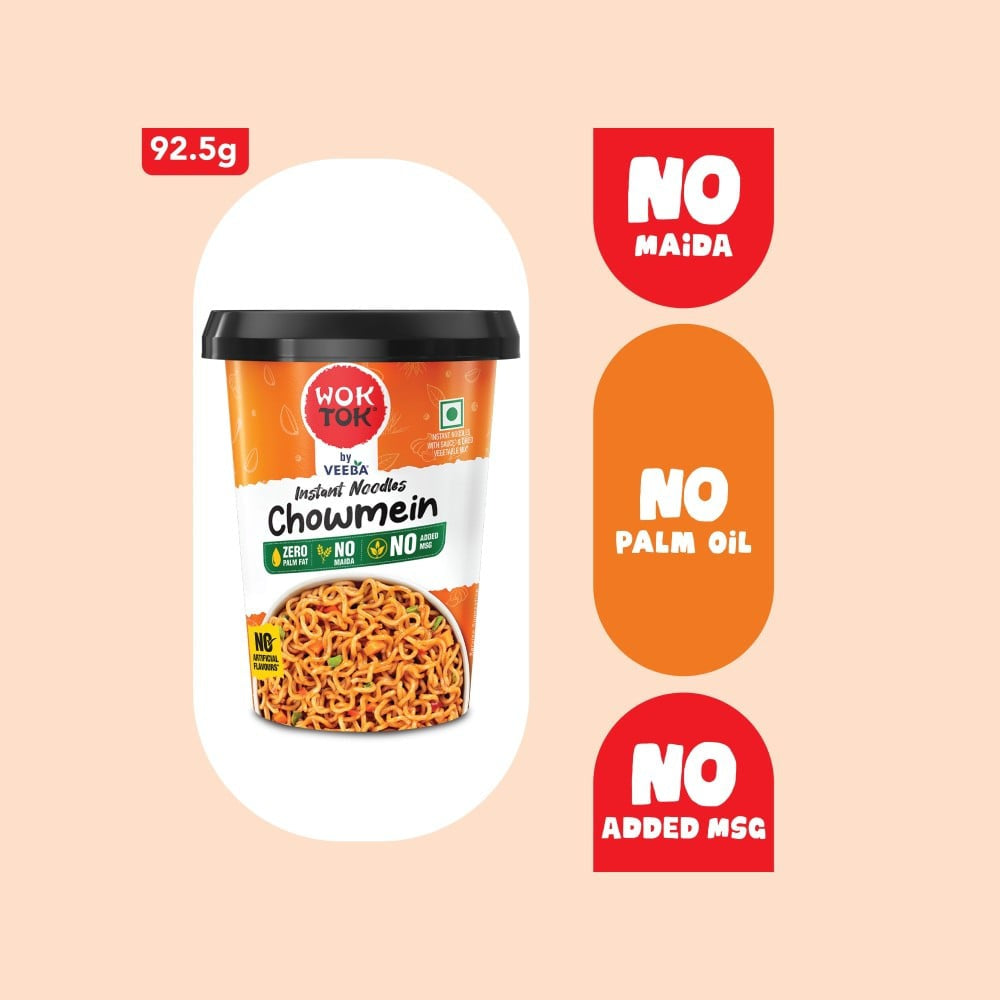 Wok Tok by Veeba Chowmein Instant Cup Noodles : 92.5 g