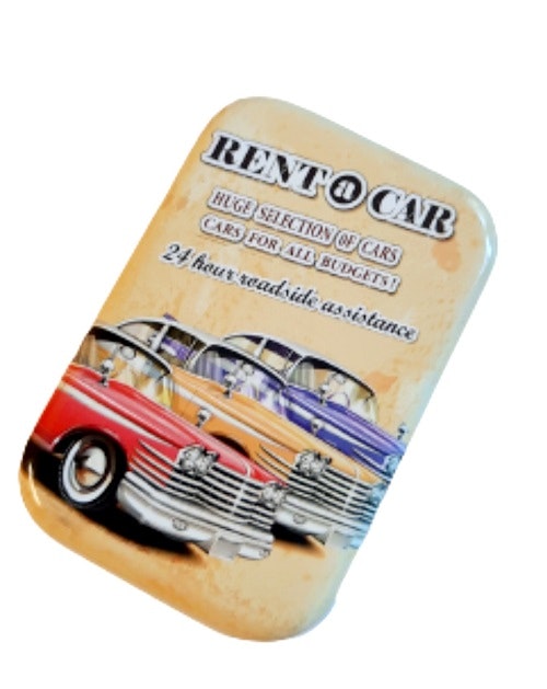 Rent A Car Design Empty Tin Box