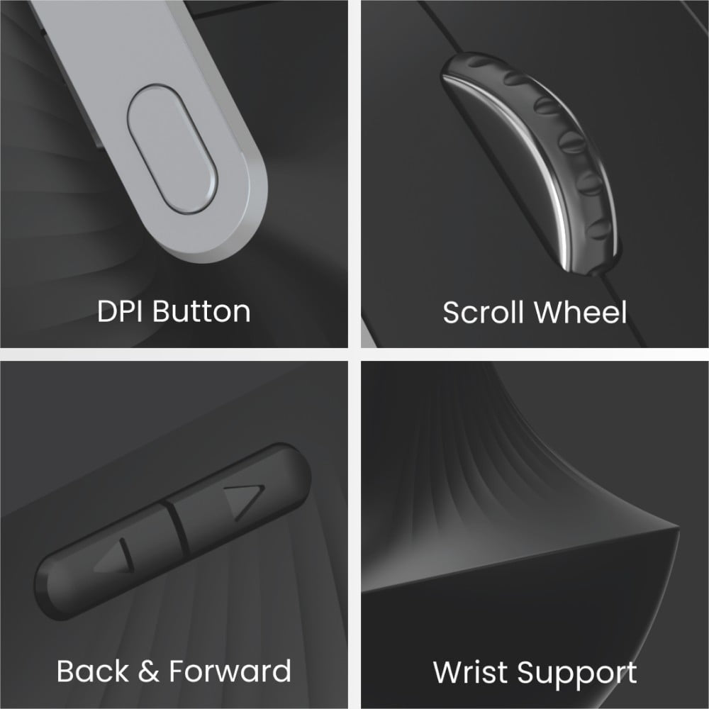 Portronics Toad Ergo Vertical Wireless Mouse (Black) : 1 unit