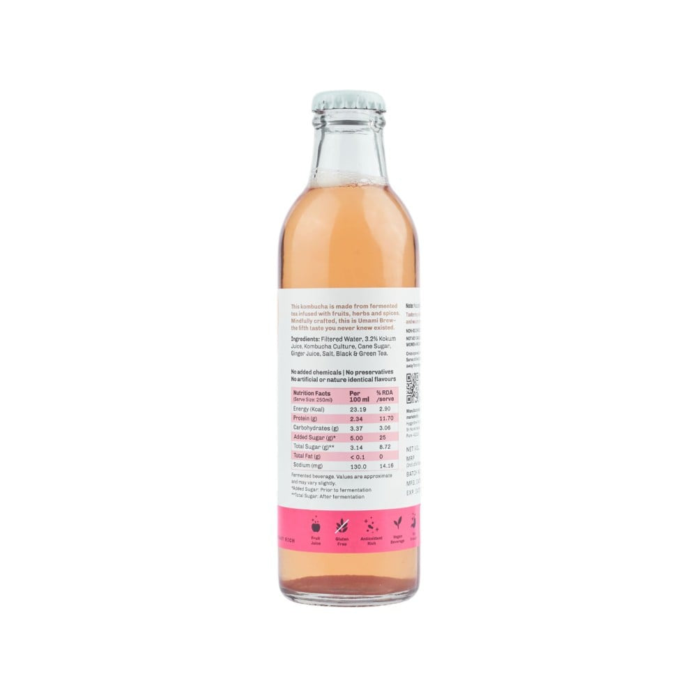 Umami Brew Sparkling Kombucha (Kokum Ginger) : 250 ml