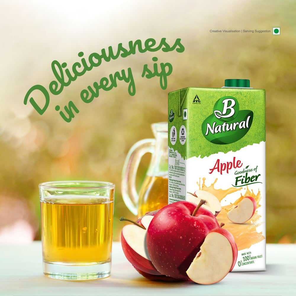 B Natural Apple Juice : 1 ltr