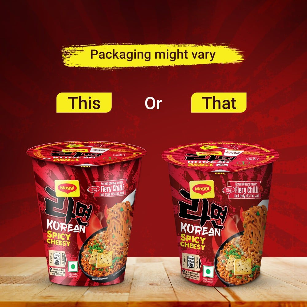 Maggi Korean Spicy Cheesy Cup Noodles : 71.5 g