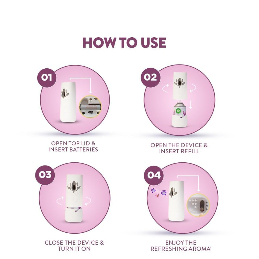 Airwick Airwick Freshmatic Automatic Room Freshener (Rose and Saffron) + Airwick Freshmatic Air Freshener Refill (Summer Delights) Combo : 250 ml + 250 ml
