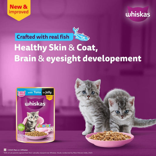 Whiskas Kitten Wet Wet Kitten Food -Tuna in Jelly (2-12 Months) : 80 g - 1pcs