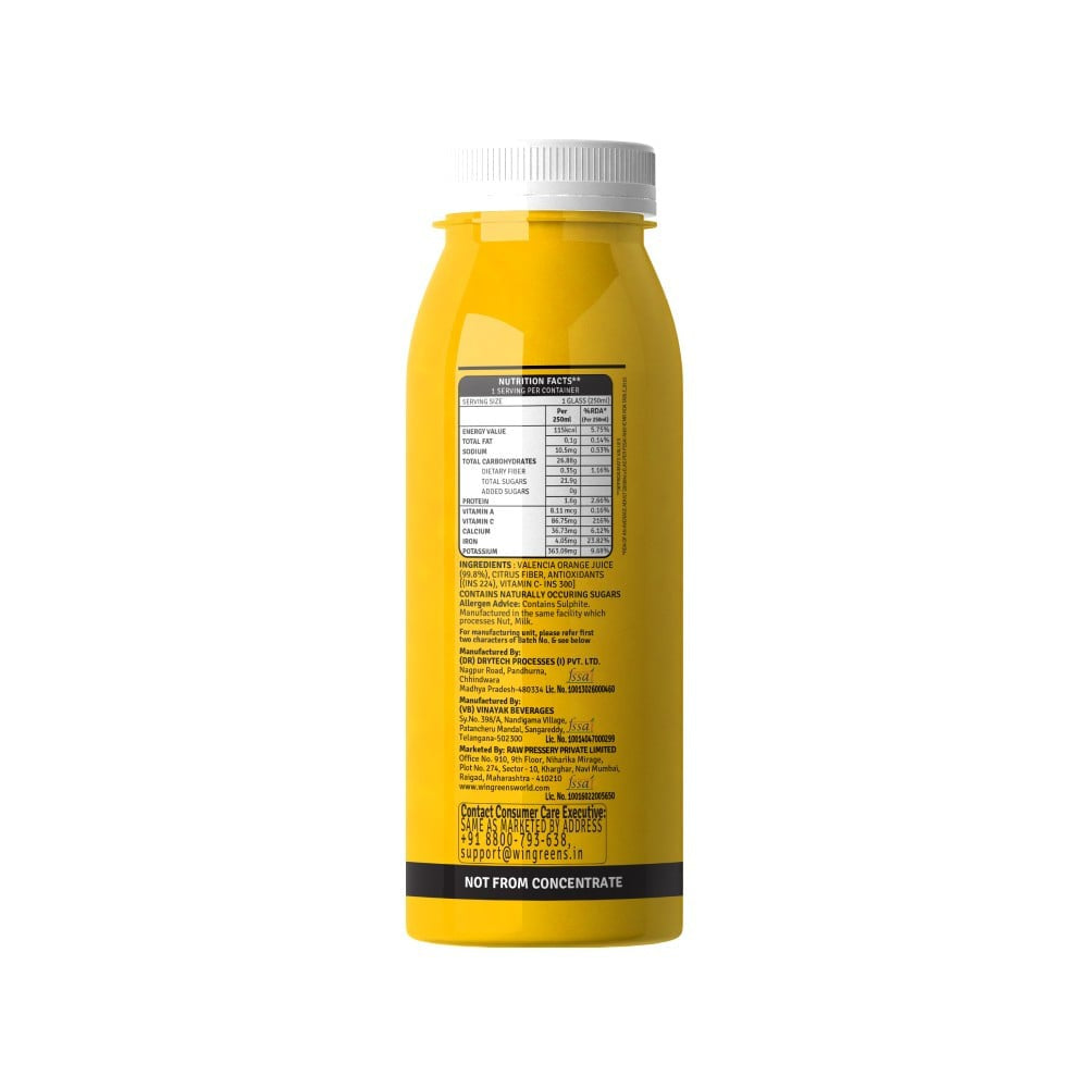 Raw Pressery Valencia Orange Juice : 250 ml