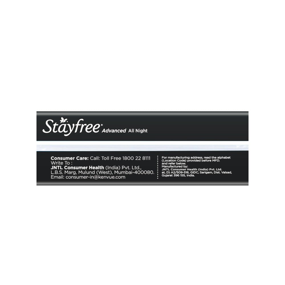 Stayfree Advanced All Nights Sanitary Pads : 1 pack (8 pieces)