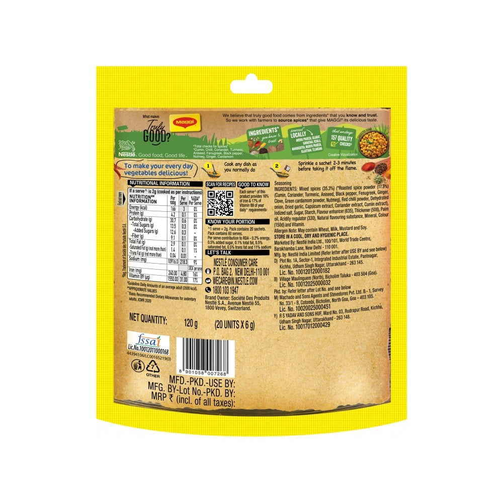 Maggi Masala-ae-Magic Sabzi Masala Mega Pack (20 Sachets) : 120 g