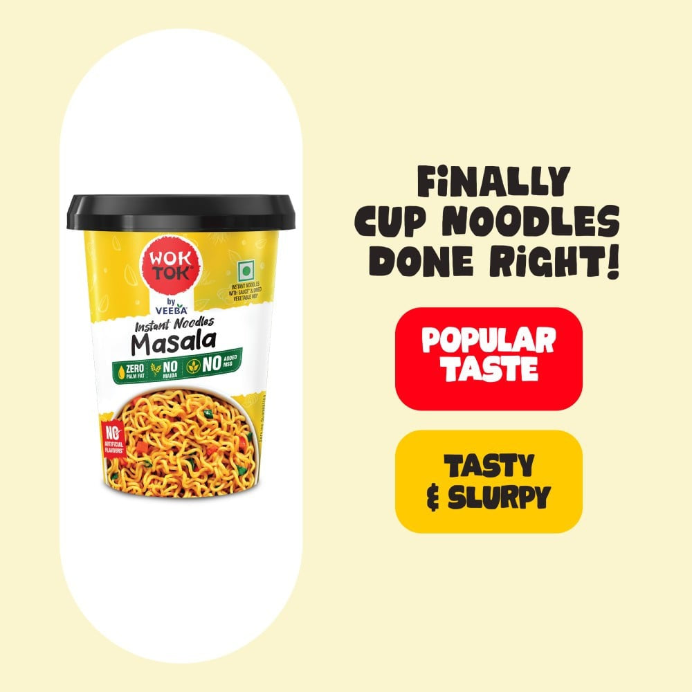 Wok Tok by Veeba Masala Instant Cup Noodles : 92.5 g