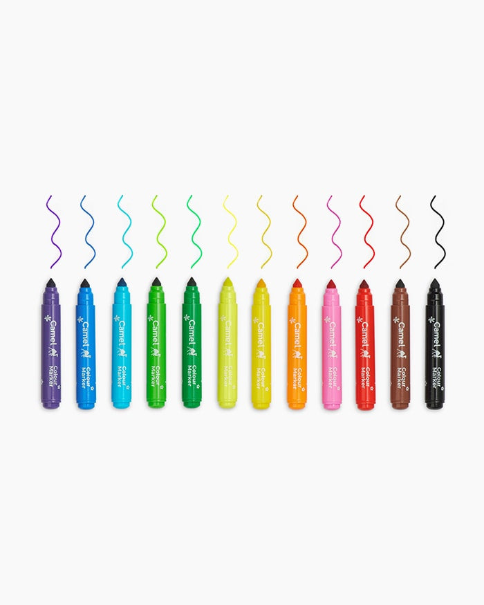 Camel Washable Colour Markers - 12 Shades (Emerald Blue)