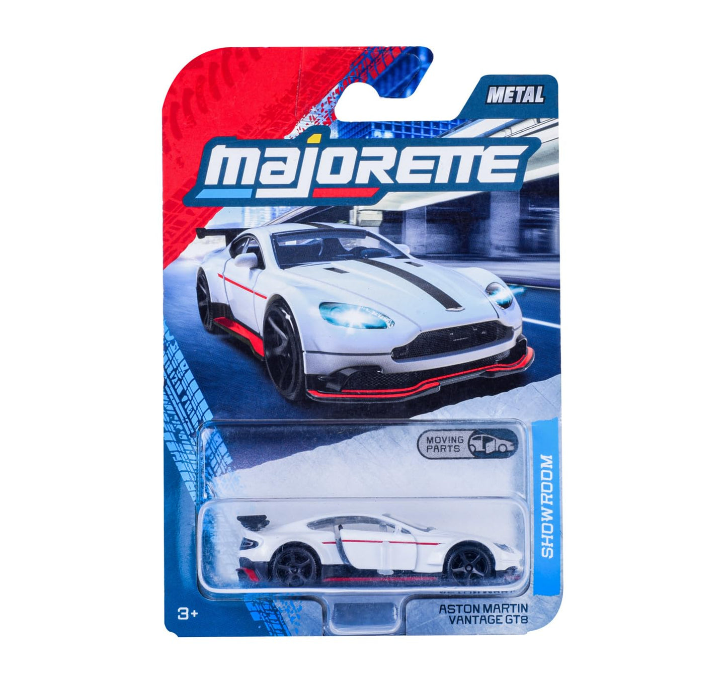 Aston Martin Vantage GT8 (White) – Majorette Showroom Moving Parts Edition
