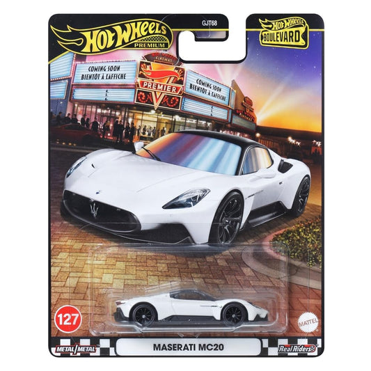 Maserati MC20 (White) – Hot Wheels Boulevard Premium 2025 by Mattel