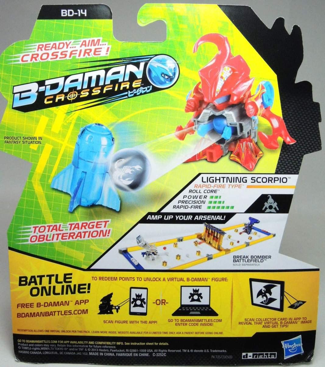 B-Daman Crossfire BD-14 Lightning Scorpio Figure - Rapid-Fire Power