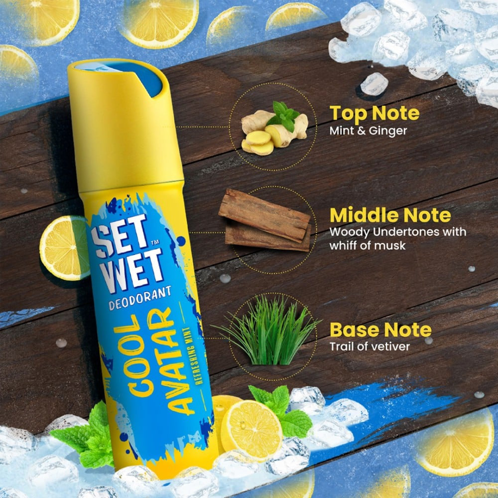 Set Wet Cool Avatar Body Spray Perfume & Men's Deodorant : 150 ml