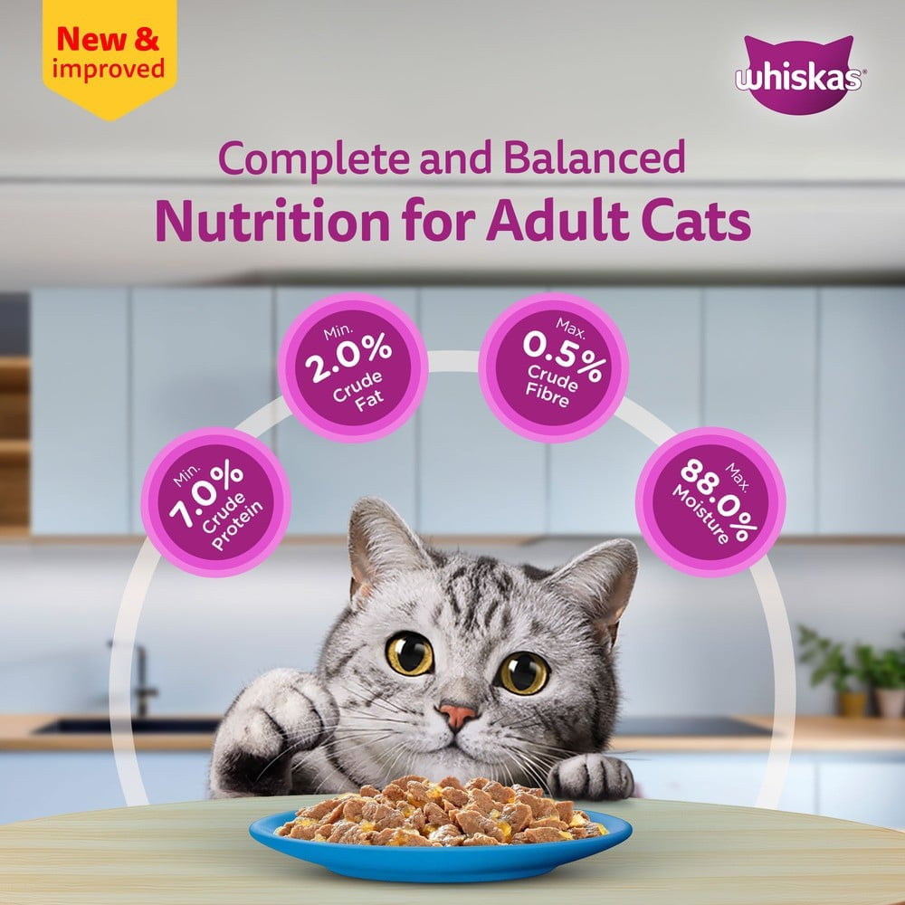 Whiskas Adult Wet Cat Food -Tuna in Jelly (1+ Years) - Pack of 2 : 2 x 80 g