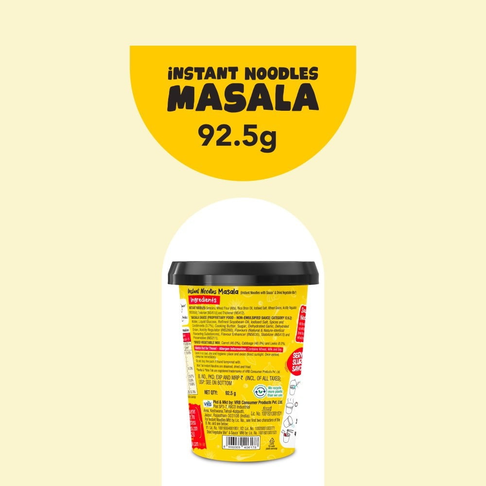 Wok Tok by Veeba Masala Instant Cup Noodles : 92.5 g
