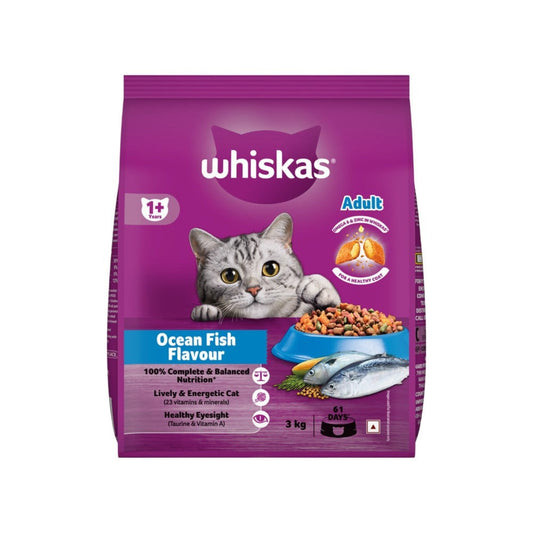 Whiskas Adult Dry Cat Food -Ocean Fish Flavour (1+ Years) : 3 kg