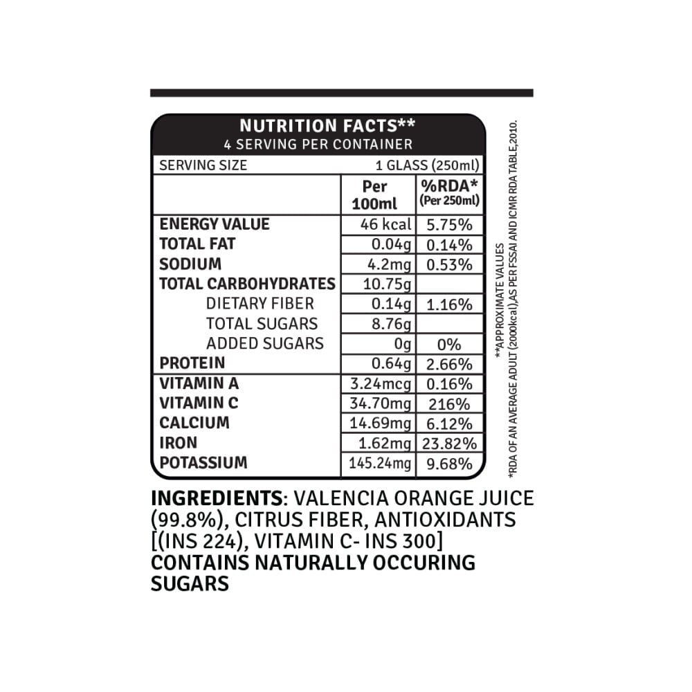 Raw Pressery Valencia Orange Juice : 1 ltr