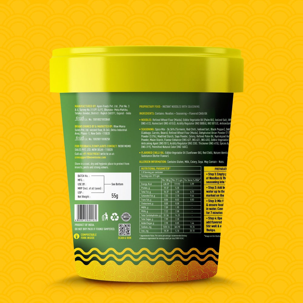 Wow! Thukpa Veg Cup Noodles : 55 g