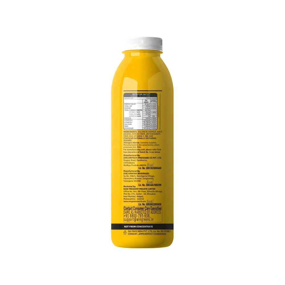 Raw Pressery Valencia Orange Juice : 1 ltr
